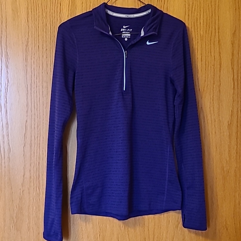 Nike Dri-Fit Running Purple Quarter Zip Jacket with Thumb holes Size XS